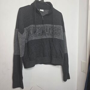 Top of the World Purdue Boilermakers Gray Quarter Zip Cropped Sweatshirt Large